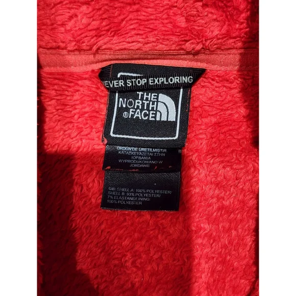 The North Face Womens Fleece Jacket Full Zip Red M/M Jacket Used - Picture 4 of 10